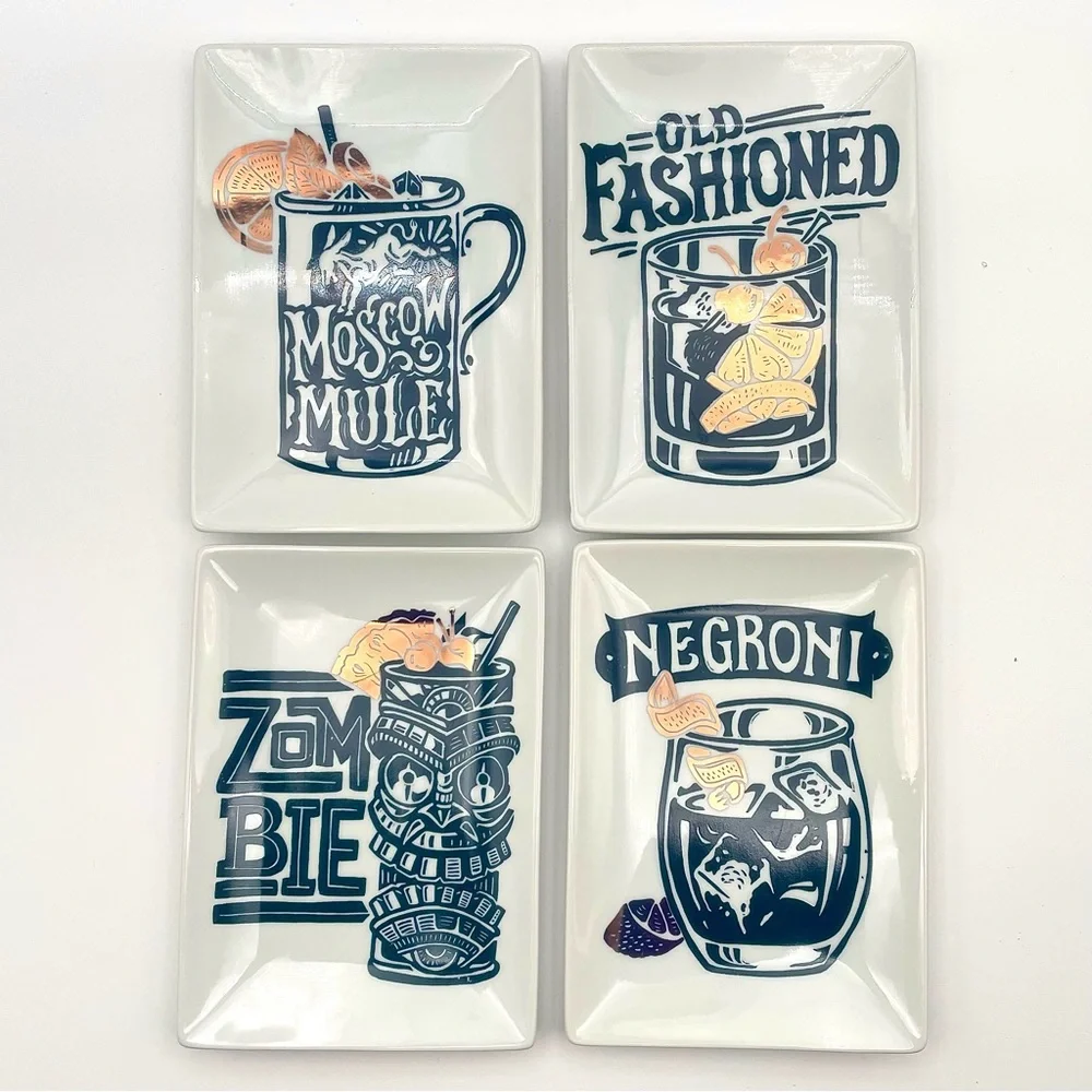 Crate & Barrel Appetizer/Cocktail Plates - Set of 4